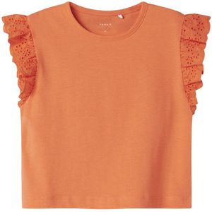 NAME IT MINI T-shirt oranje broderie
