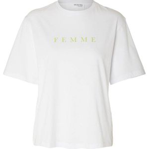 SELECTED FEMME T-shirt SLFVILJA met tekst wit