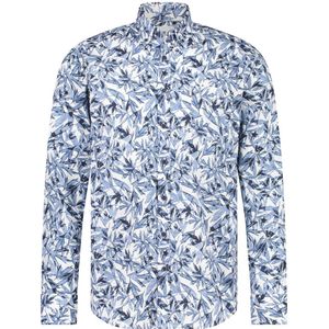 State of Art regular fit overhemd met all over print wit/donkerblauw