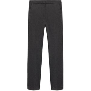 Mango slim regular waist broek grijs melange