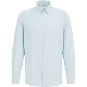 WE Fashion gestreept regular fit overhemd alaskan blue