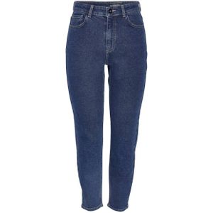 NOISY MAY cropped high waist jeans NMMONI dark blue