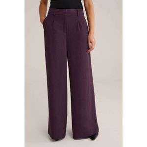 WE STUDIO wide leg regular waist broek aubergine
