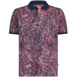 State of Art regular fit polo met all over print blauw