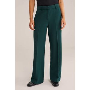 WE Fashion - Pantalon - Donkergroen - Rechtvallend - Regular Waist