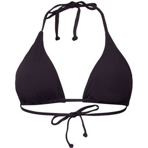 ESPRIT Women Beach voorgevormde triangel bikinitop met ribstructuur zwart