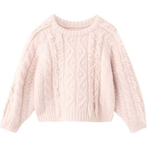 Mango Kids trui roze met kabels