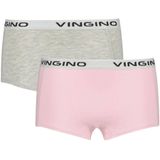 Vingino shorts - set van 2 lichtroze/grijs melange