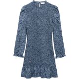 Mango Kids jurk met all over print blauw/wit