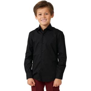 OppoSuits - Black Knight - Overhemd - Zwart - Lange Mouwen - Casual Effen Gekleurd