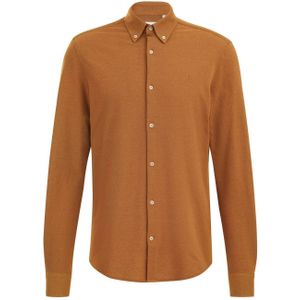 WE Fashion slim fit overhemd amber brown