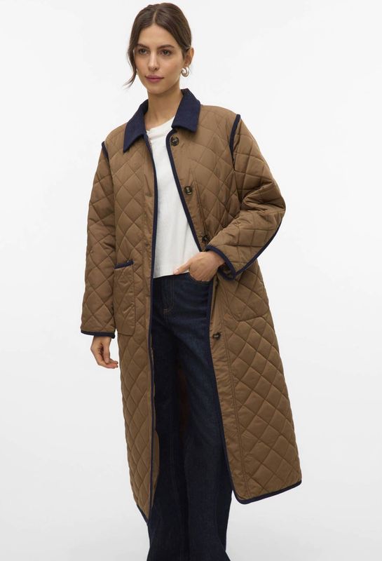 Vmemily - Jas - Lang - Gequilte Detail - Volledig Gevoerd - Polyester Vulling