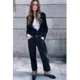 Mango straight leg jeans dark blue denim