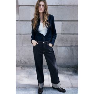 Mango straight leg jeans dark blue denim