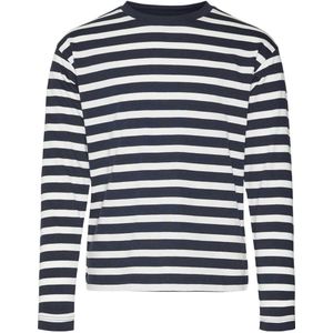 VERO MODA GIRL gestreepte longsleeve VMGRO donkerblauw/wit