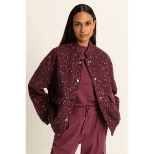 Expresso jasje met pailletten donkerrood