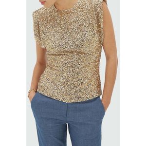 JOSH V - Pailletten Top - Goud