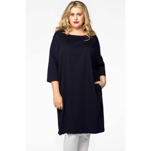 Yoek oversized T-shirtjurk COTTON donkerblauw