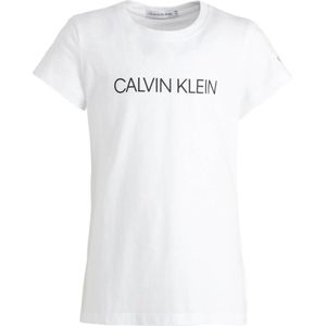 CALVIN KLEIN JEANS slim fit T-shirt van biologisch katoen wit