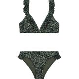 Shiwi triangel bikini Bella met ruches groen/zwart