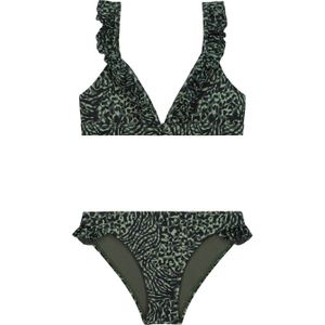 Shiwi triangel bikini Bella met ruches groen/zwart