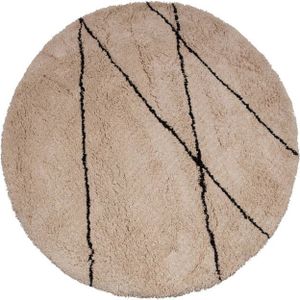 WOOOD Cleo Vloerkleed Rond - Polyester - Off-White - 1x200x200