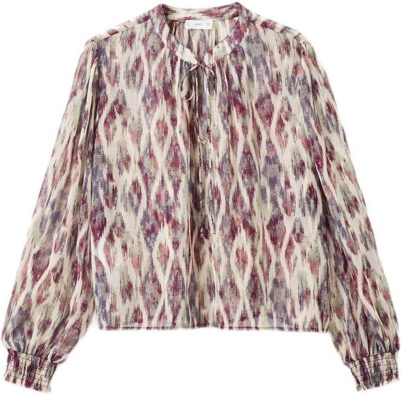 MANGO TEEN - Top - Lange Mouwen - Ronde Hals - Vrolijke Print