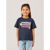 NAME IT KIDS Pokemon T-shirt NKFNATALY met printopdruk donkerblauw
