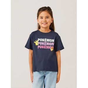 NAME IT KIDS Pokemon T-shirt NKFNATALY met printopdruk donkerblauw