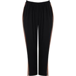 Mat Fashion straight fit pantalon met zijstreep zwart/bruin