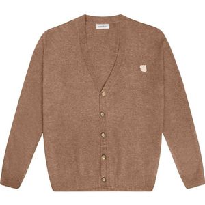 Tonsure gebreid vest met wol bruin