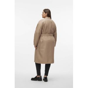 VERO MODA CURVE trenchcoat jas VMCDOREEN met ceintuur beige