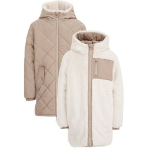 WE Fashion gewatteerde winterjas beige/ecru