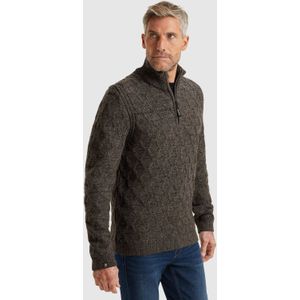 Vanguard - Trui Half Zip - Bruin - Wol Blend