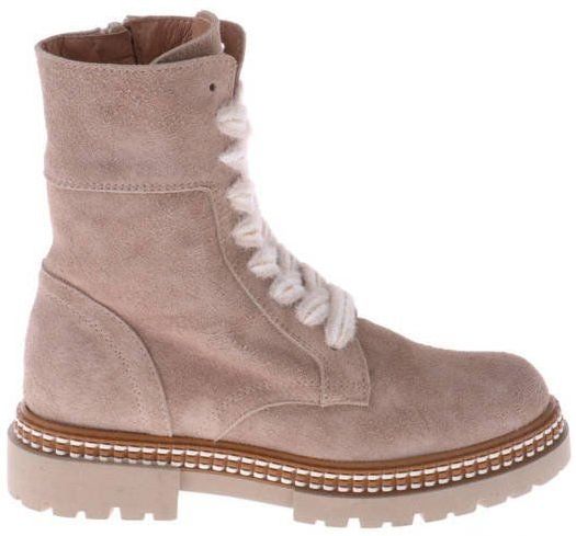 Hip suède veterboots taupe