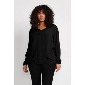 Kaffe Curve top KCami met plooien zwart