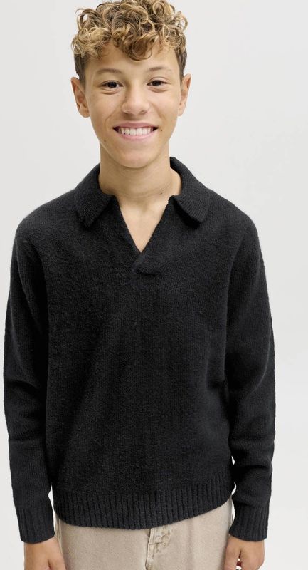 JACK & JONES JUNIOR trui zwart fijn gebreid