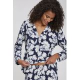 LASCANA - Pyjama - Navy - 2-delig - Katoen - Bloemenprint