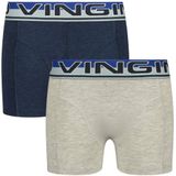 Vingino boxershort - set van 2 donkerblauw/grijs melange