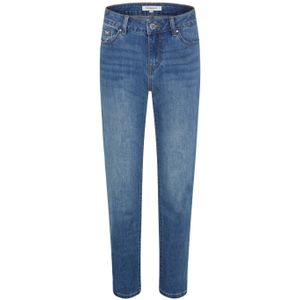 Morgan Cropped High Waist Straight Jeans Blue