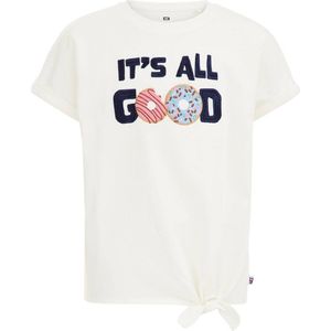 WE Fashion T-shirt met tekst wit