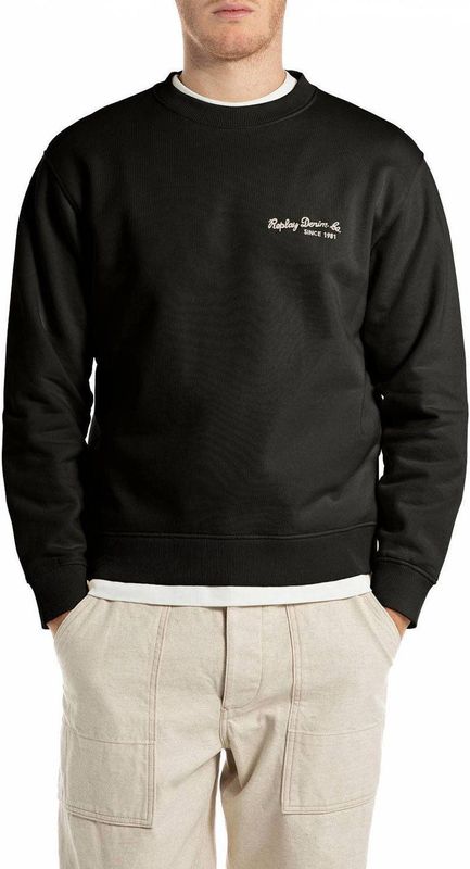 REPLAY - Sweater - Zwart - Regular Fit - 100% Katoen