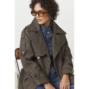 Suncoo wollen trenchcoat bruin
