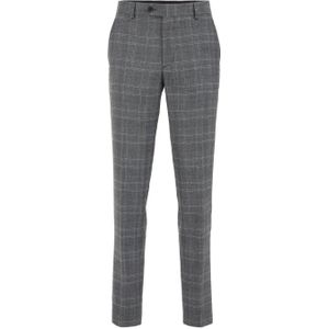 WE Fashion geruite slim fit pantalon Ezra mid grey melange