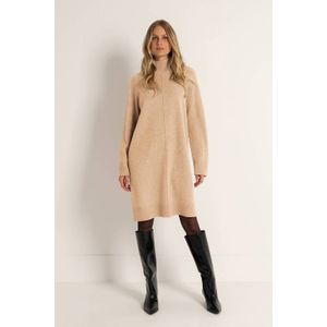 CLAUDIA BY CLAUDIA STRÄTER wollen jurk met col gebreid camel