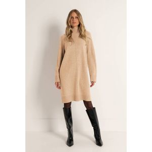 CLAUDIA BY CLAUDIA STRÄTER wollen jurk met col gebreid camel