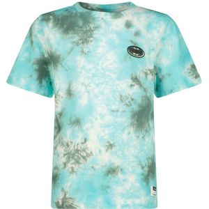 Vingino T-shirt Houc met all over print aquablauw/groen