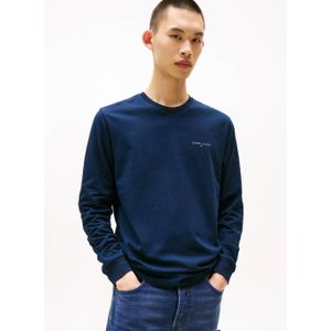 Tommy Jeans - Shirt - Navy - Lange Mouw - Normale Pasvorm