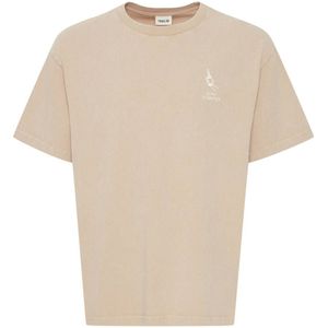 Solid regular fit T-shirt SDIsmail met backprint rugby tan