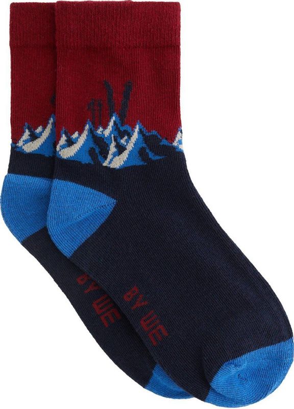 WE Fashion - Sokken - Rood en Donkerblauw - Sportsokken